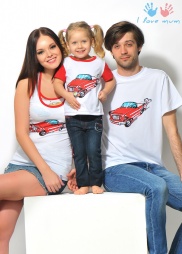 Футболка детская "I love Mum" белая авто