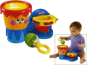 Игрушка "Яркий - бонго барабан". Fisher-Price. 6 + Игрушка "Яркий - бонго барабан". Fisher-Price. 6 +