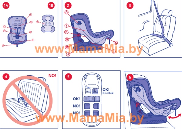 инструкция по установке детского автокресла CHICCO ELETTA Romantic CAR SEAT 0-18